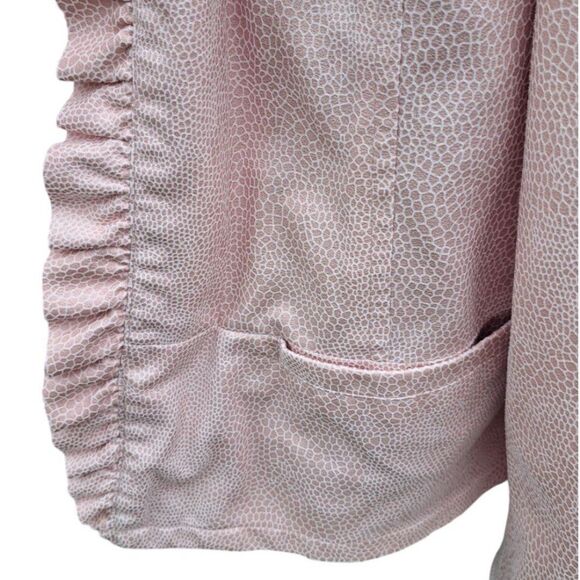 Chico’s Pink Ruffle Snake Print Blazer Jacket Chico's size 2 - Picture 5 of 7